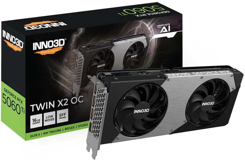 GEFORCE RTX 5060 Ti 16GB TWIN X2 OC - Videokaart by Inno3D – cover