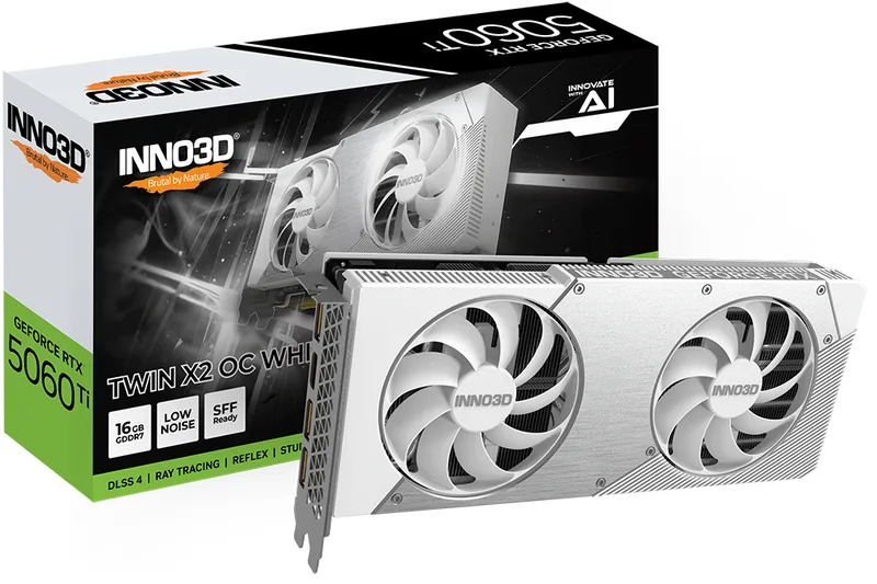 GEFORCE RTX 5060 Ti 16GB TWIN X2 OC WHITE - Videokaart van Inno3D – cover