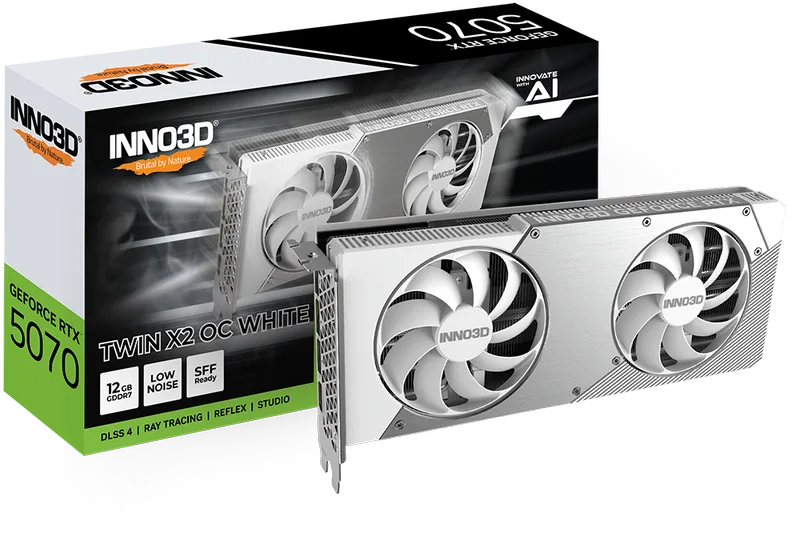 Twin X2 GeForce RTX 5070 OC White - Videokaart van Inno3D – cover