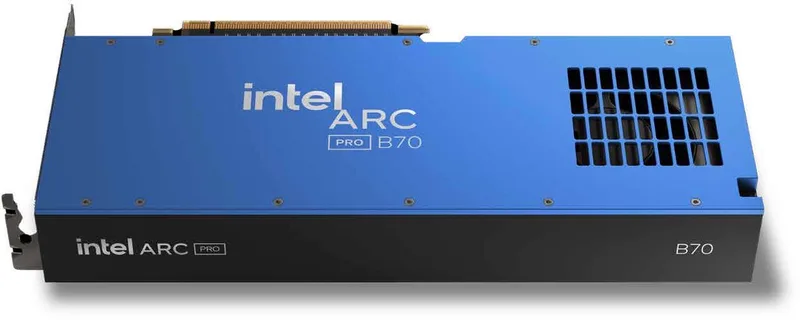 Arc Pro B70 32 GB GDDR6 van Intel, Zwart, Blauw – cover