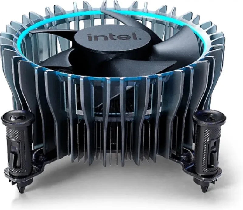 Laminar RM1 - Koeler voor processor - 600 - 3150 omw/min. - 29 dBA - voor LGA 1700 - 4-pins PMW - aluminium, koper - blauw, zwart by Intel, Black, Silver – cover