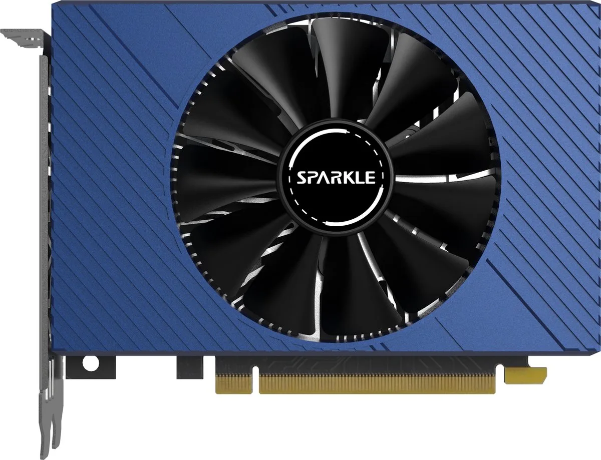 Sparkle Carte Graphique Intel Arc A380 Elf 6gb Gddr6 de Intel, Noir, Bleu, Argent – jaquette
