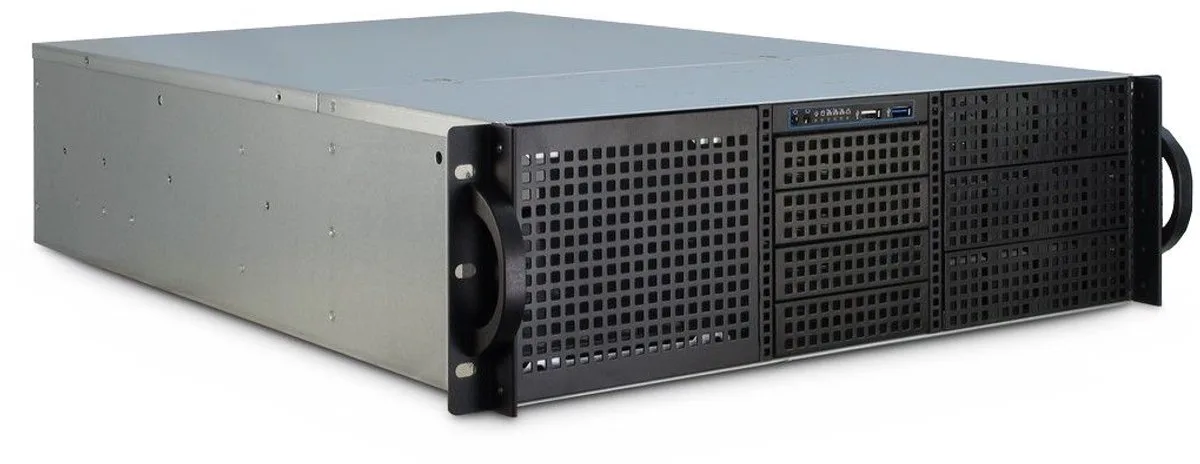 IPC 3U-30255 3HE - Server från Inter-Tech, Svart, Roestvrijstaal – omslag