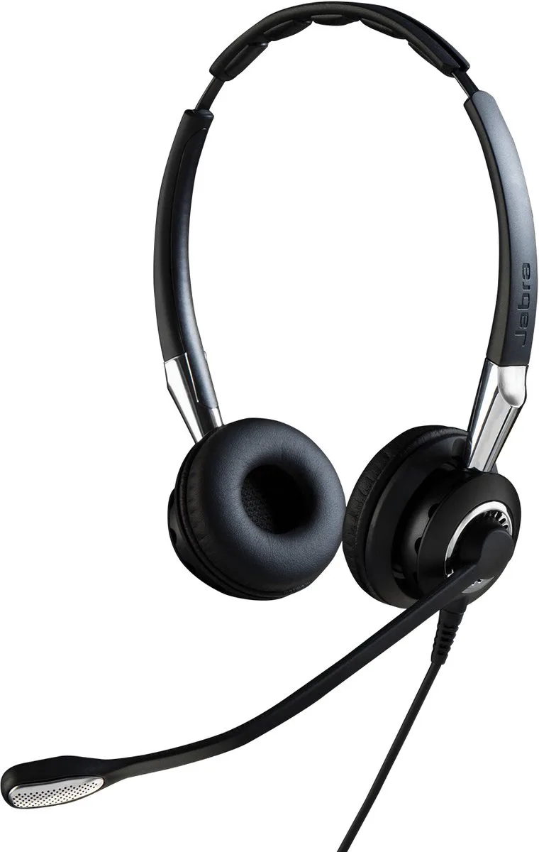BIZ 2400 II Duo Headset met Noise-cancelling Microfoon met QD connector de Jabra, Noir – jaquette