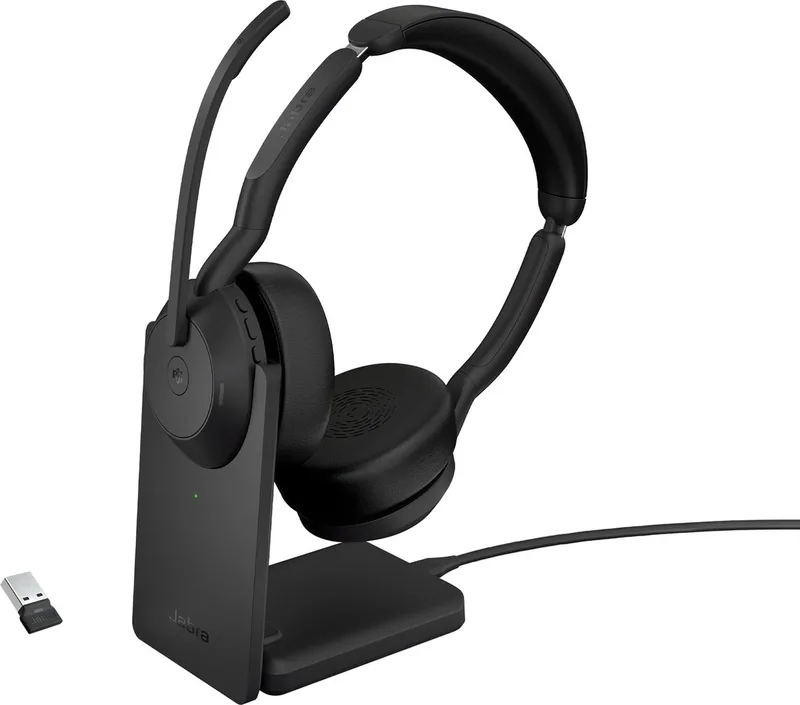 Evolve2 55 MS Stereo On Ear koptelefoon Computer Bluetooth Stereo Ruisonderdrukking (microfoon), Noise Canc by Jabra, Black – cover