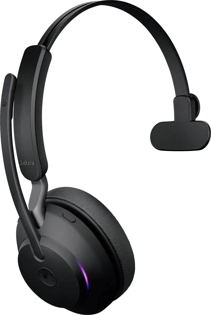 Evolve2 65 MS Mono - Bluetooth Headset - op oor - omkeerbaar - draadloos - USB-A - ruisisolatie by Jabra, Black – cover 2 of 2