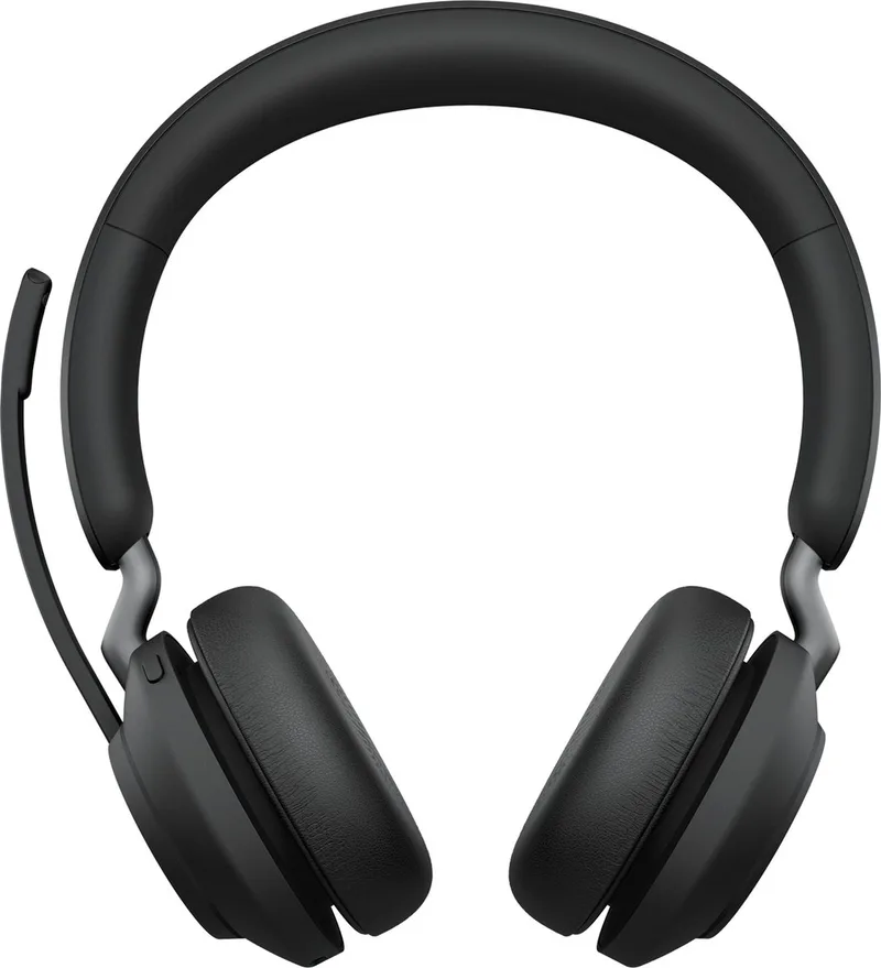 Evolve2 65 MS Stereo - Bluetooth Headset - on-ear - wireless - USB-C - noise isolating - black by Jabra, Black, Usb-c – cover