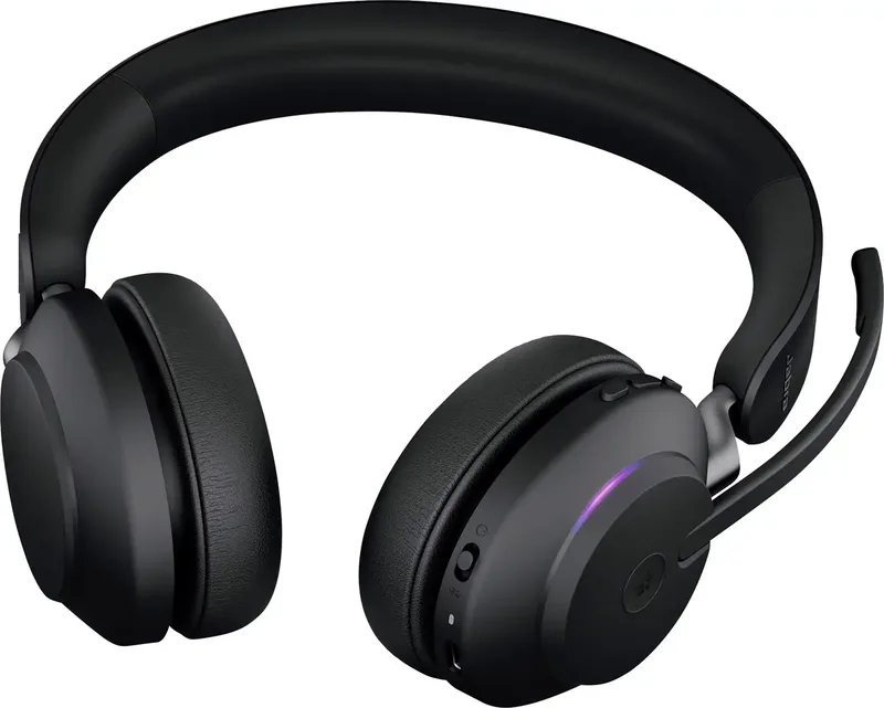Evolve2 65 MS Stereo - Bluetooth Headset - on-ear - wireless - USB-C - noise isolating - black by Jabra, Black, Usb-c – cover 2 of 2