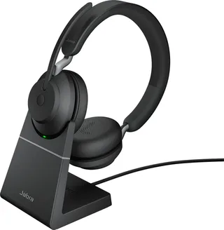 Evolve2 65 UC Stereo + Stand - Bluetooth Headset - on-ear - wireless - USB - noise isolating - black by Jabra, Black – cover 1 of 2