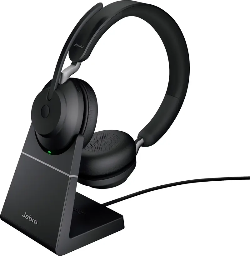 Evolve2 65 UC Stereo + Stand - Bluetooth Headset - on-ear - wireless - USB - noise isolating - black by Jabra, Black – cover 2 of 2