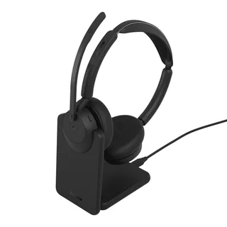 Evolve3 45 MS Stereo Black (USB-C) + Oplaadstandaard - Headset de Jabra – jaquette 1 sur 2