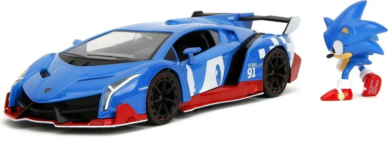 Sonic the Hedgehog DieCast Model Car - Lamborghini Veneno by Jada Toys – cover