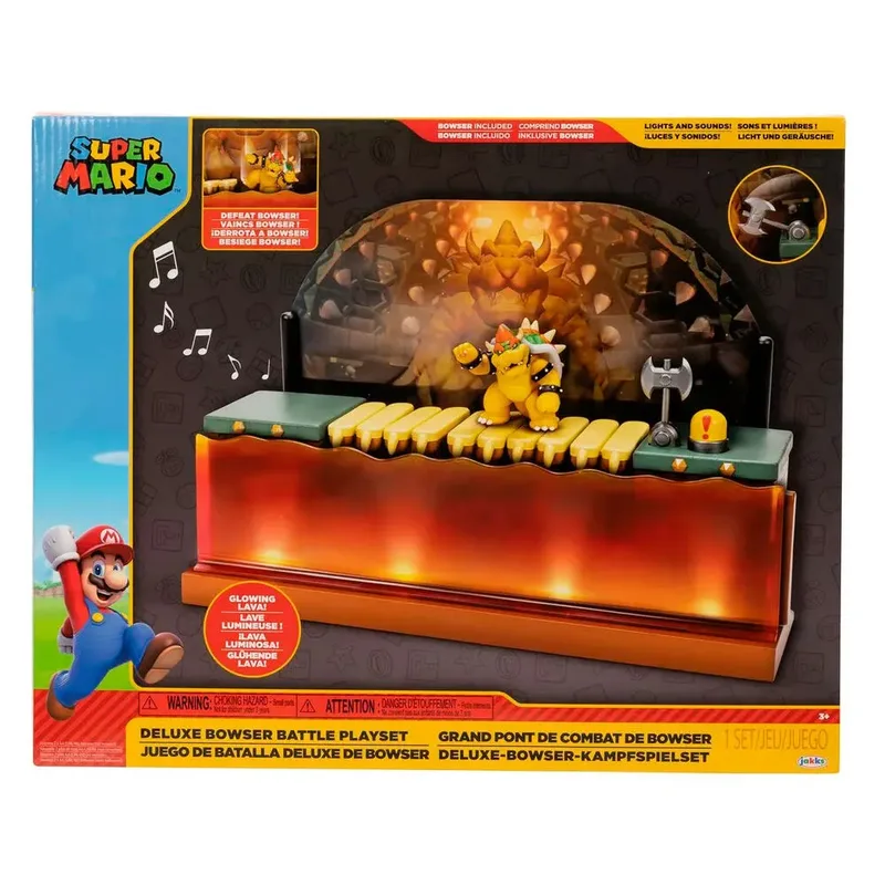Super Mario Action Figure Deluxe Bowser Battle Playset de Jakks Pacific – jaquette 2 sur 3