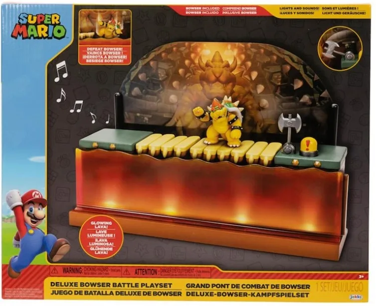 Super Mario Action Figure Deluxe Bowser Battle Playset de Jakks Pacific – jaquette 1 sur 3