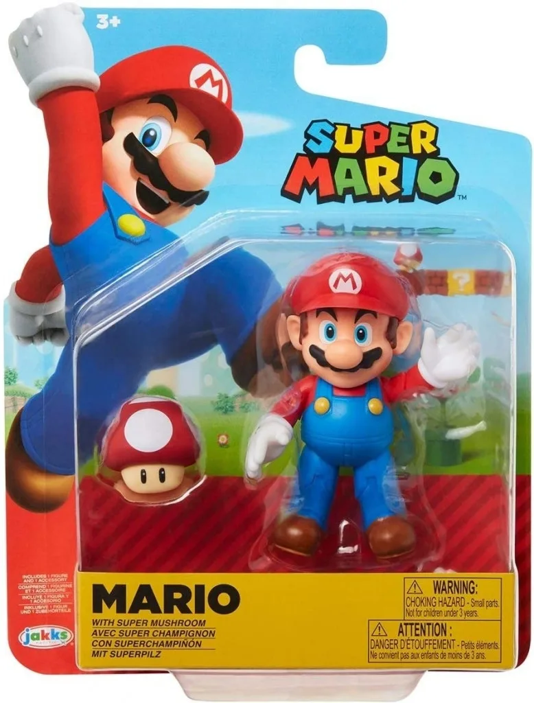 Super Mario Action Figure - Mario with Super Mushroom van Jakks Pacific – cover