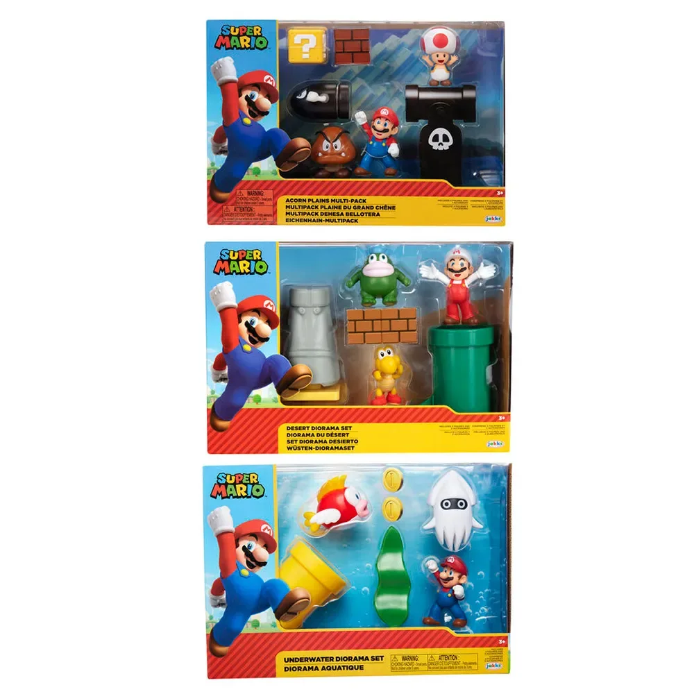 Super Mario Dioramas + Figurine 3 Envoi Aléatoire Assorti 6 Cm de Jakks Pacific – jaquette