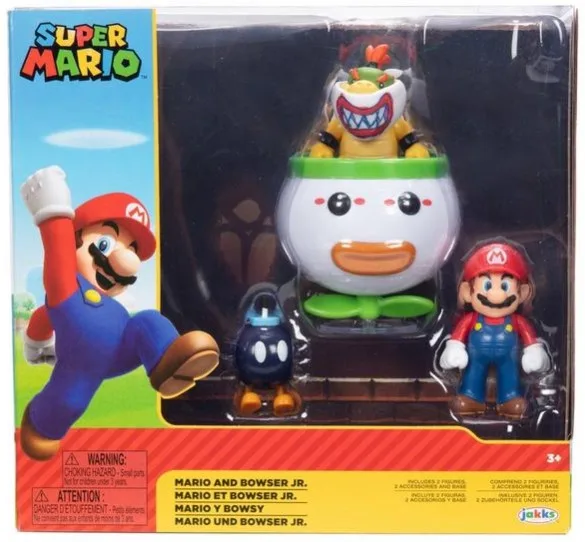 Super Mario Mini Action Figure Triple Pack - Mario, Bob-omb and Bowser jr. van Jakks Pacific – cover