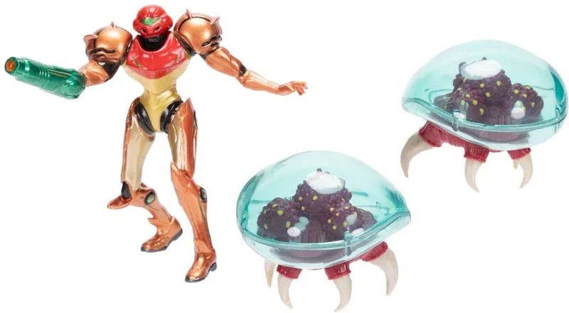 World of Nintendo Metroid Mini Figure 3-Pack - Samus Bounty Hunter by Jakks Pacific – cover 1 of 3