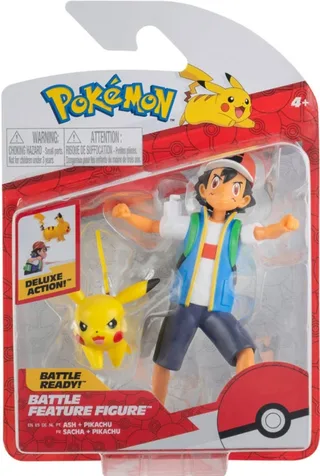 Pokemon Battle Feature Figure - Ash & Pikachu (Sword&Shield) van Jazwares – cover 1 van 2