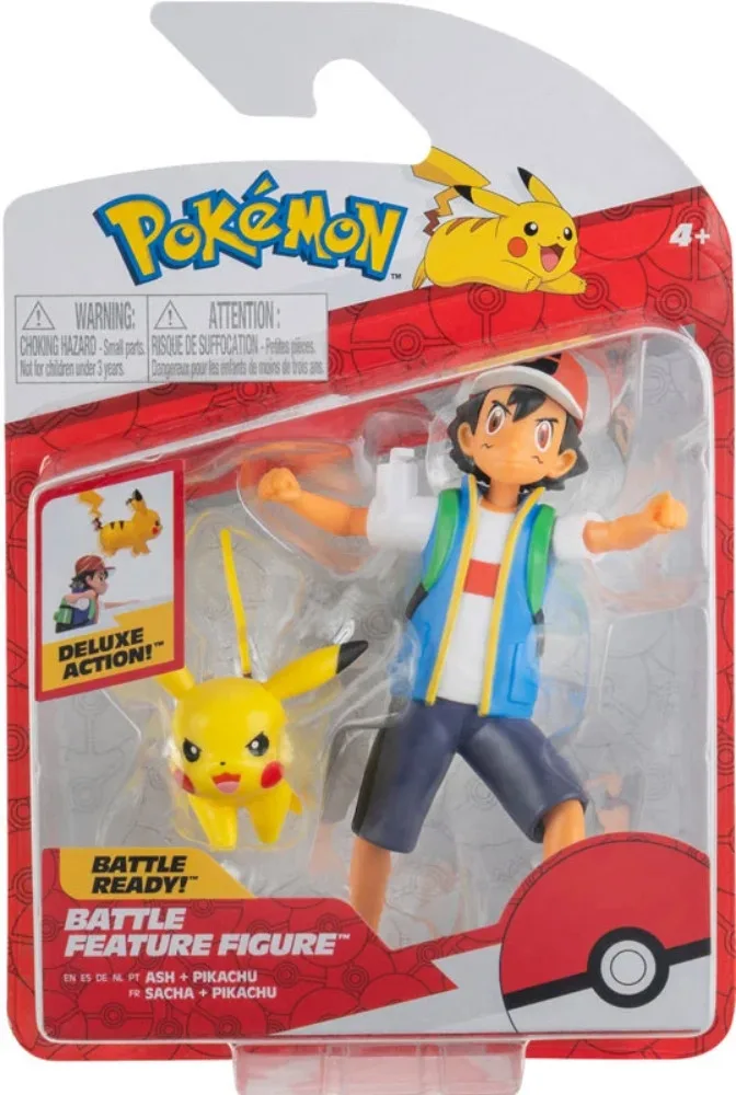 Pokemon Battle Feature Figure - Ash & Pikachu (Sword&Shield) van Jazwares – cover 1 van 2