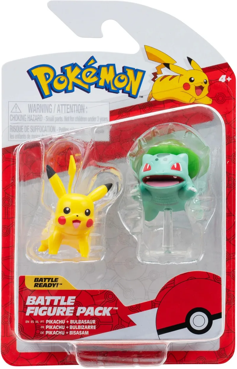 Pokemon Battle Feature Figure - Pikachu & Bulbasaur by Jazwares – cover
