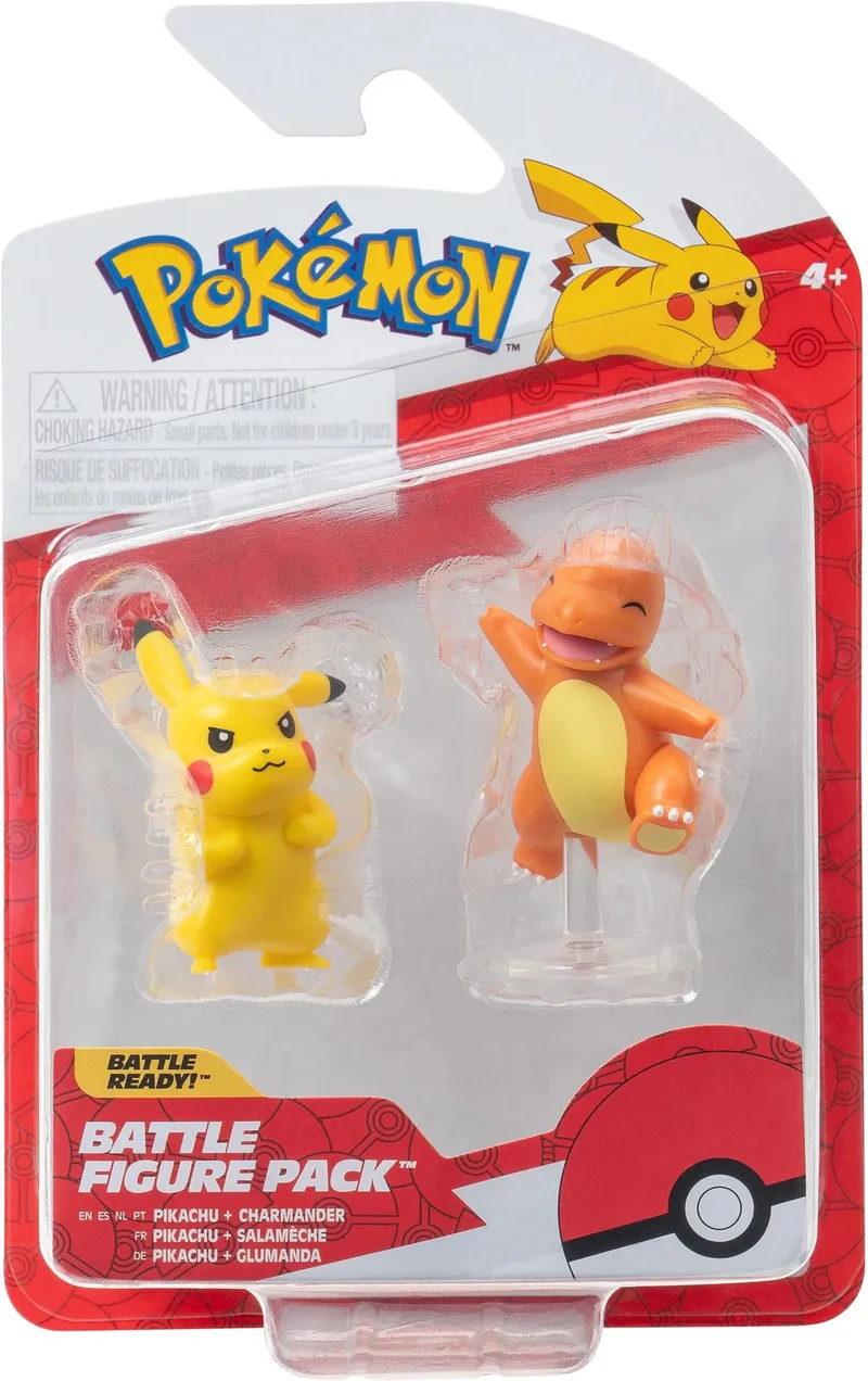 Pokemon Battle Feature Figure - Pikachu & Charmander van Jazwares – cover
