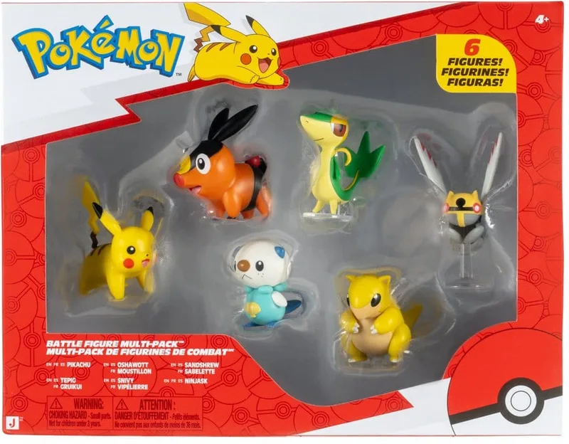 Pokemon Battle Figure Multi Pack (Pikachu & Snivy + 4 Figures) by Jazwares – cover
