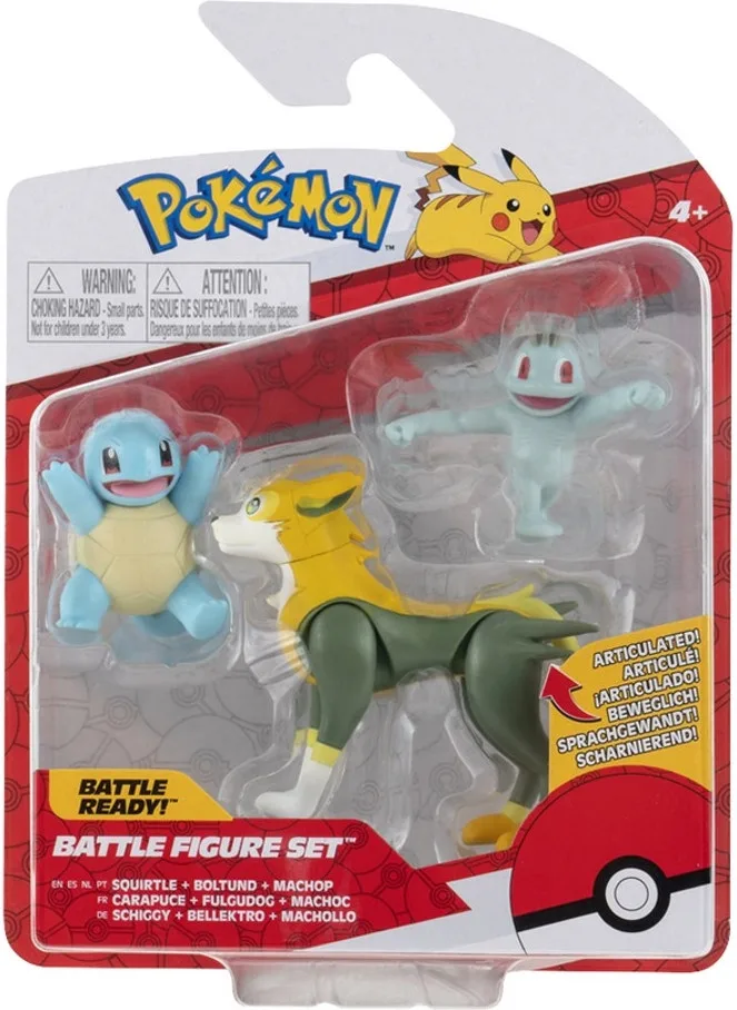 Pokemon Battle Figure Pack - Boltund, Squirtle & Machop by Jazwares – cover