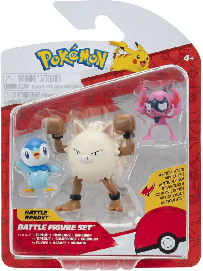 Pokemon Battle Figure Pack - Impidimp, Piplup & Primape van Jazwares – cover