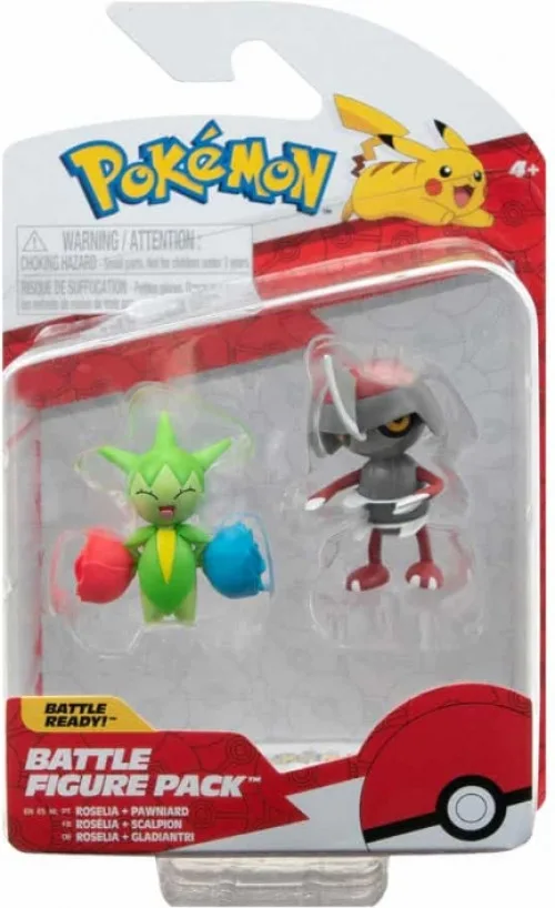 Pokemon Battle Figure Pack - Roselia & Pawniard van Jazwares – cover
