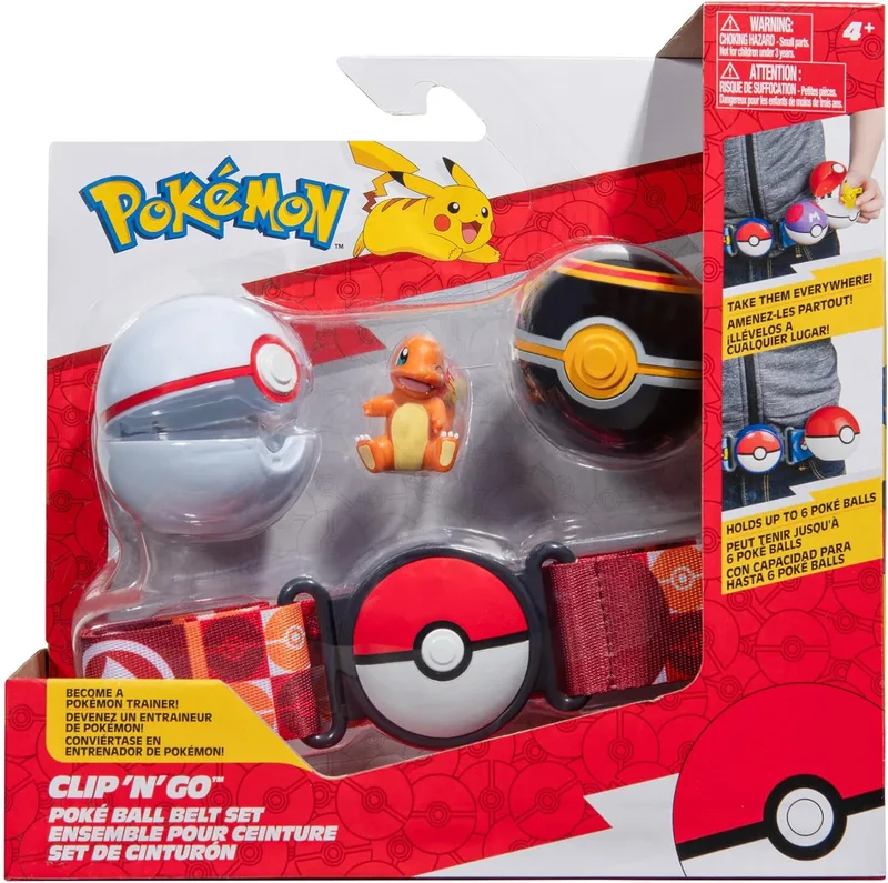 Pokemon Clip 'N Go Poke Ball Belt (Charmander + Luxury Ball & Premier Ball) by Jazwares – cover