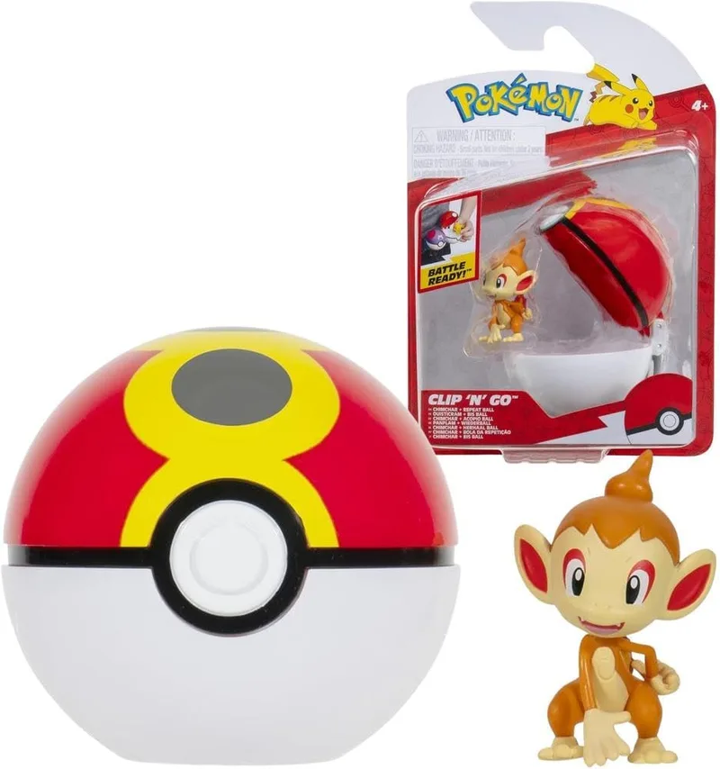 Pokemon Figure - Chimchar + Repeat Ball (Clip 'n' Go) van Jazwares – cover