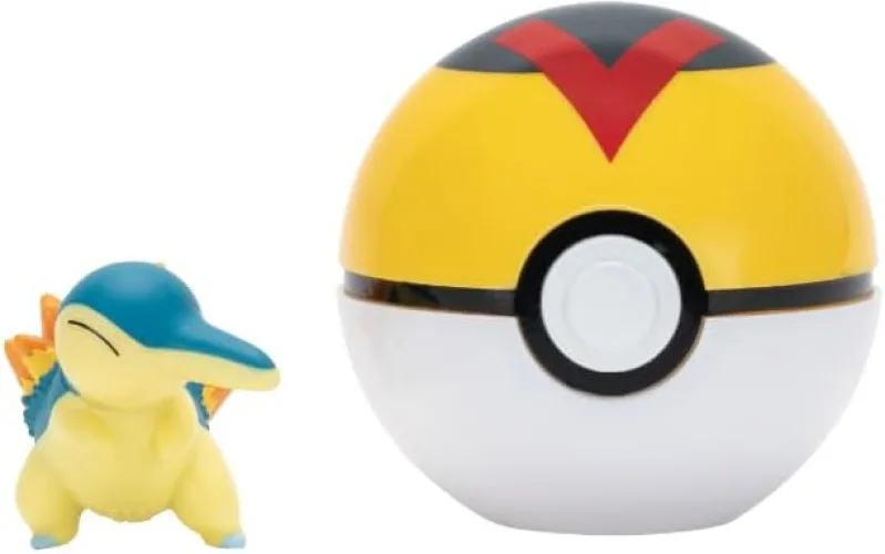 Pokemon Figure - Cyndaquil + Level Ball (Clip 'n' Go) by Jazwares – cover