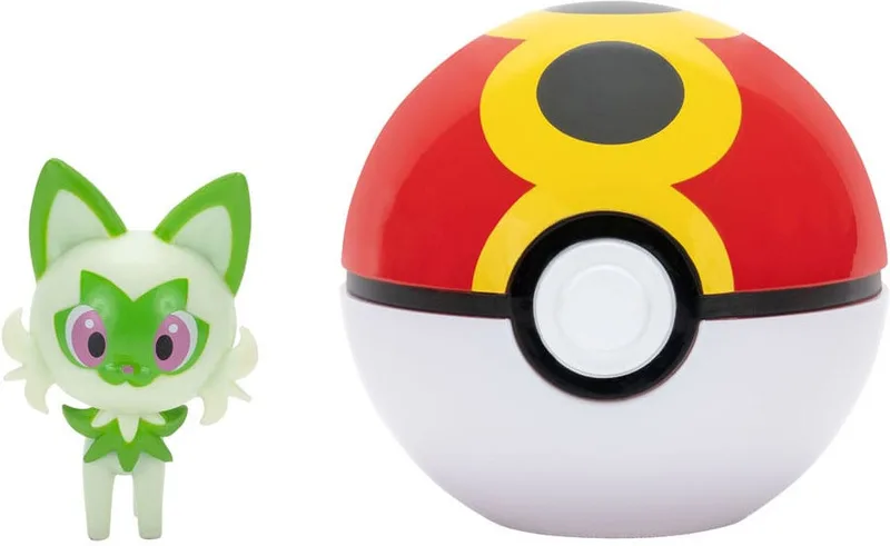 Pokemon Figure - Sprigatito + Repeat Ball (Clip 'n' Go) van Jazwares – cover