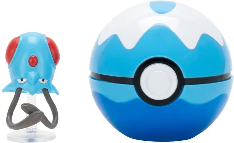 Pokemon Figure - Tentacool & Dive Ball (Clip 'n' Go) by Jazwares – cover