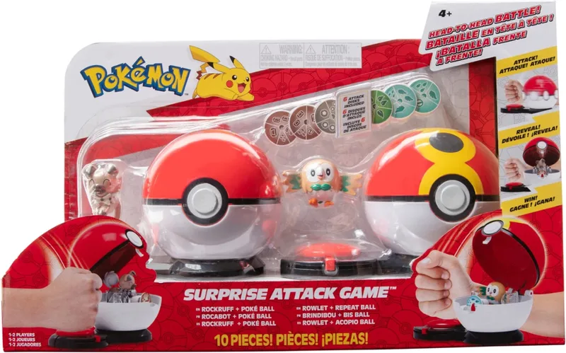 Pokemon Surprise Attack Game - Rockruff & Rowlet van Jazwares – cover