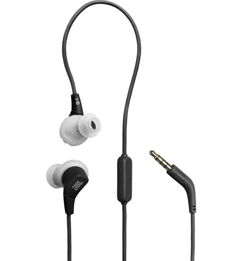 Endurance Run 3 - Bedrade Sport Oordopjes - In-ear met FlipHook & TwistLock - Oortjes - 3.5 mm Koptelefoon Aansluiting - IP65 - Hardlopen & Fitness by JBL, Black – cover