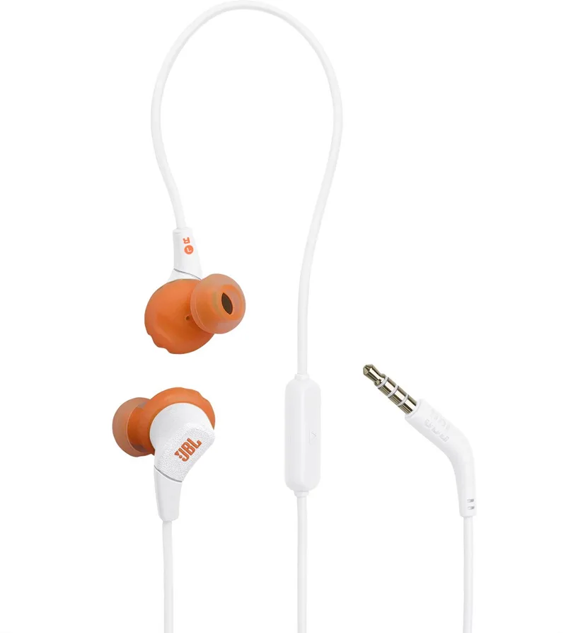 Endurance Run 3 - Bedrade Sport Oordopjes - In-ear met FlipHook & TwistLock - Oortjes - 3.5 mm Koptelefoon Aansluiting - IP65 - Hardlopen & Fitness by JBL, White – cover