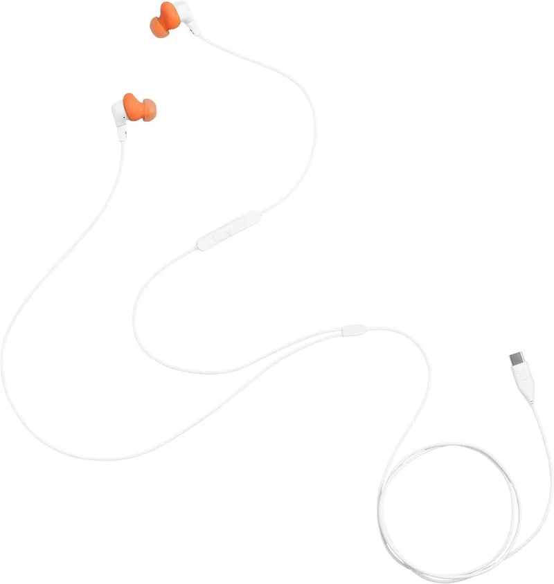 Endurance Run 3 USB-C - Sport Oordopjes voor iPhone 15, 16 & 17 - Bedrade In-ear met FlipHook - USB-C Headset met Microfoon - IP65 Zweetbestendig - Hardlopen & Fitness by JBL, White – cover