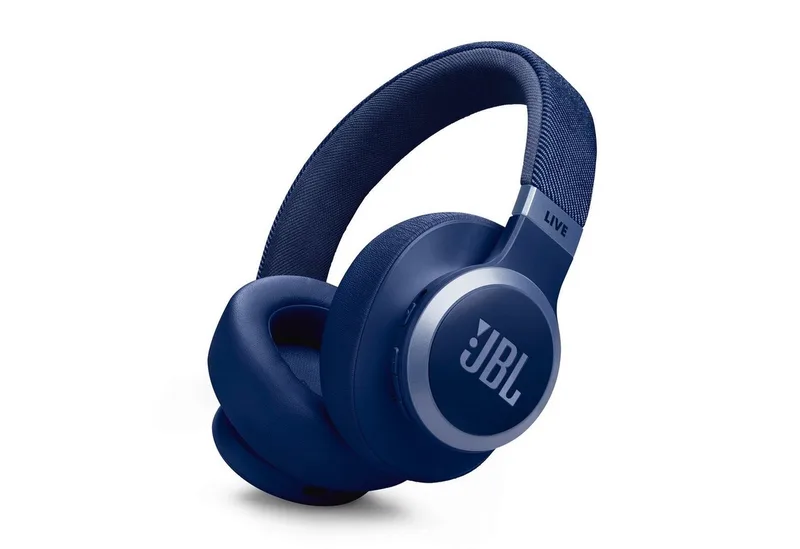 LIVE 770NC mit JBL Signature Sound und Surround Sound Over-Ear-Kopfhörer (Adaptive Noise-Cancelling, Multi-Point-Verbindung, Transparenzmodus, Alexa, Google Assistant, Kabelloser Over-Ear-Kopfhörer mit True Adaptive Noise Cancelling) de JBL, Bleu – jaquette