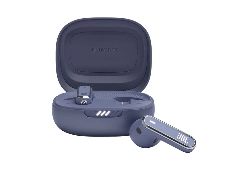 LIVE Flex wireless In-Ear-Kopfhörer de JBL, Bleu – jaquette