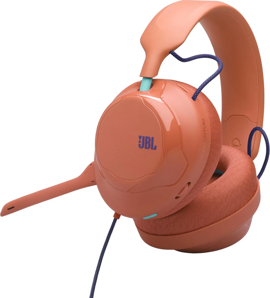 Quantum 120 – NIEUW – Bedrade Gaming Headset – PC/PS5/PS4/Nintendo Switch/Xbox – Afneembare Ruisonderdrukkende Microfoon – 3.5mm jack - Koraal/Oranje de JBL, Koraal – jaquette