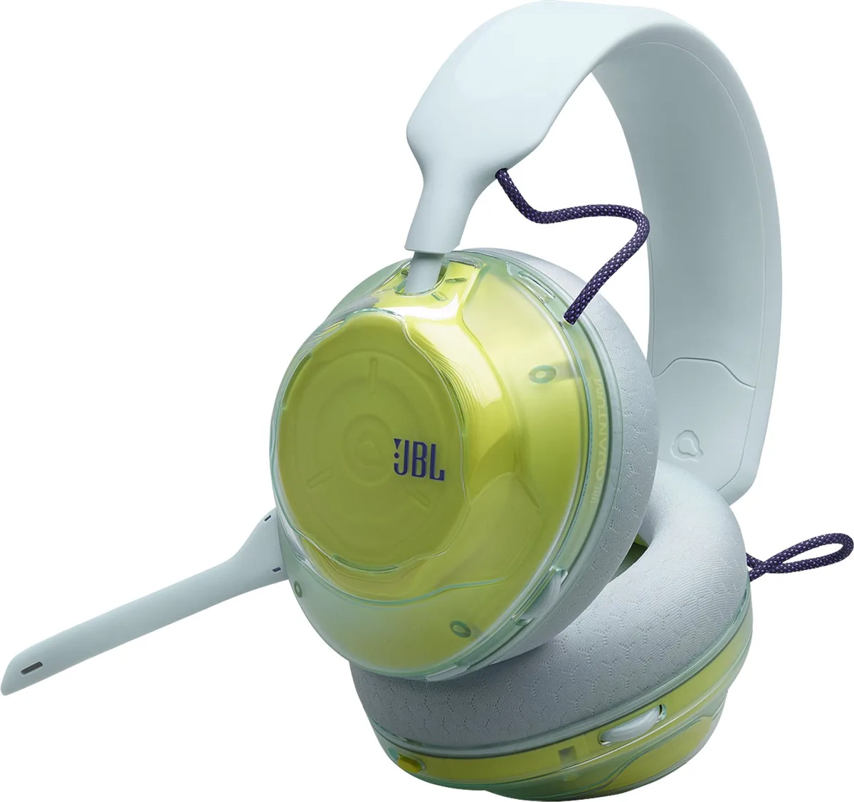 Quantum 520 – NIEUW – Draadloze Gaming Headset – Bedraad USB-C - PC/PS5/PS4/Nintendo Switch – 2.4GHz - Afneembare Ruisonderdrukkende Microfoon - Lichtblauw fra JBL, Lysegrøn – cover