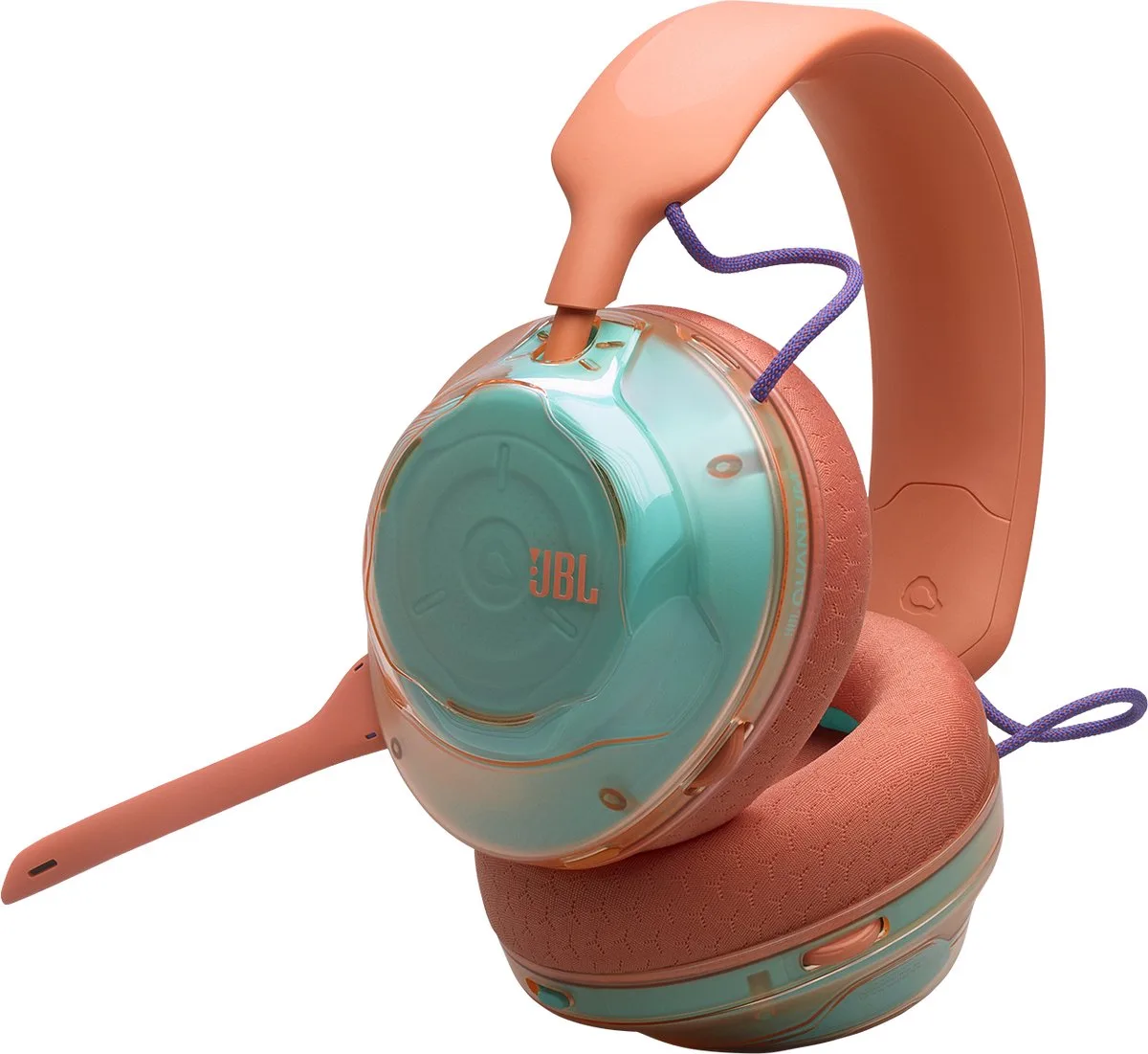 Quantum 520 – NIEUW – Draadloze Gaming Headset – Bedraad USB-C - PC/PS5/PS4/Nintendo Switch – 2.4GHz - Afneembare Ruisonderdrukkende Microfoon - Koraal/Oranje fra JBL, Koraal – cover