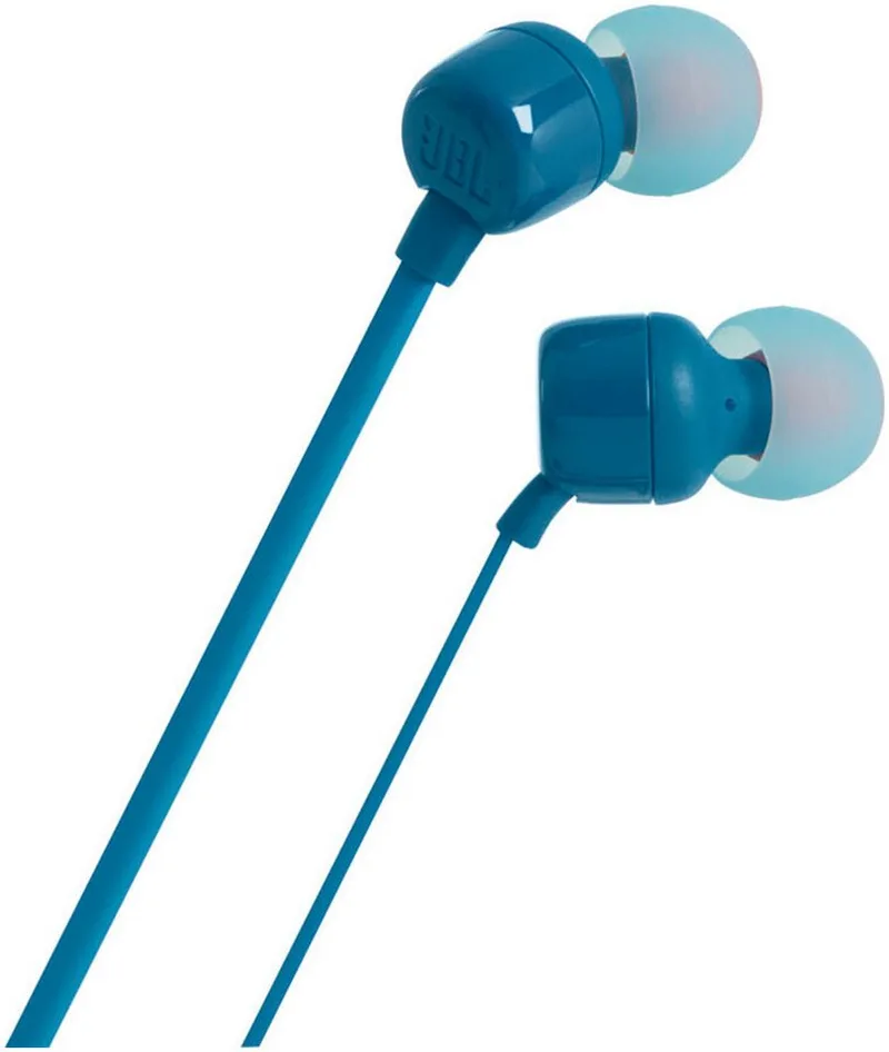 Tune 110 In-Ear-Kopfhörer (Freisprechfunktion) de JBL, Bleu – jaquette