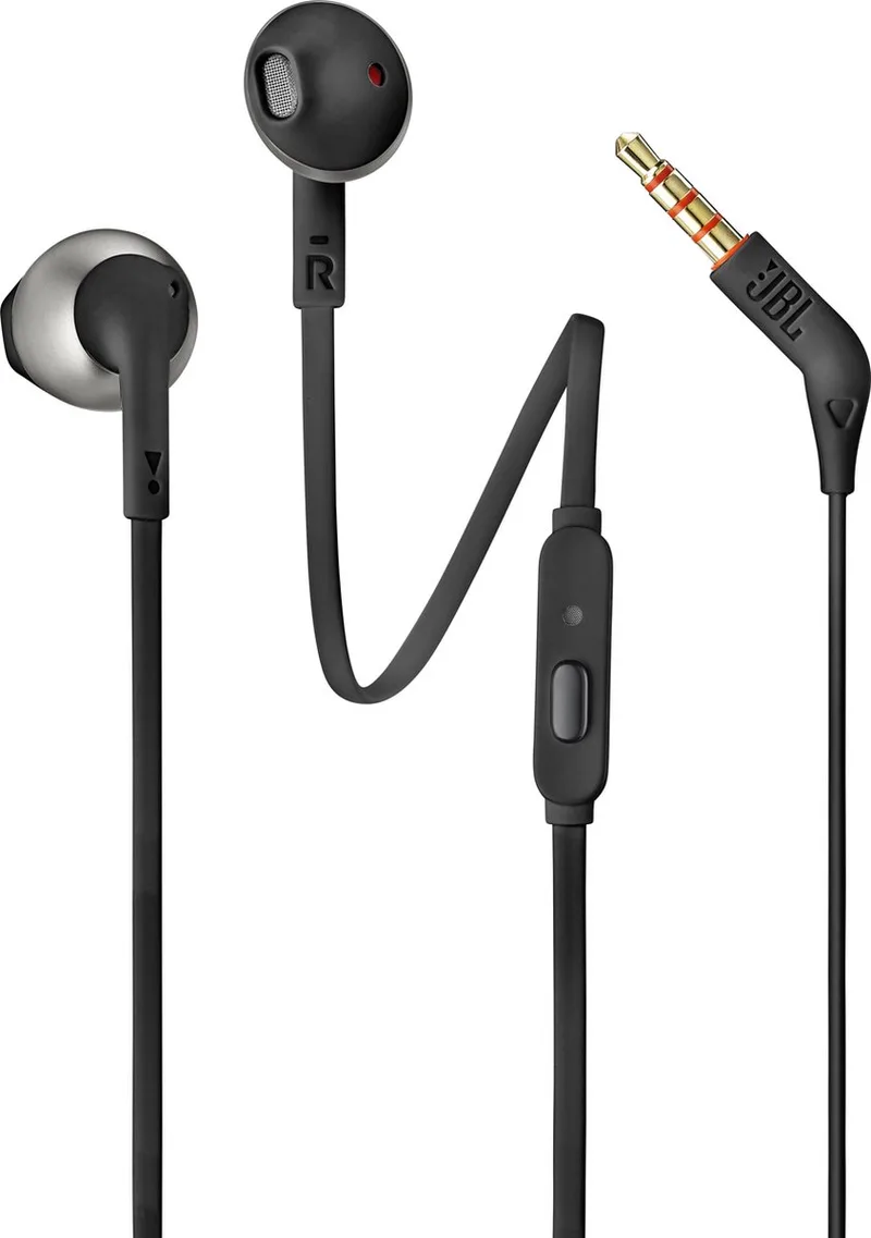 Tune 205 - Earbud Oordopjes Bedraad - Oortjes met Microfoon - 3.5 mm Koptelefoon Aansluiting - Half-open In-ear - Pure Bass Sound van JBL, Zwart – cover