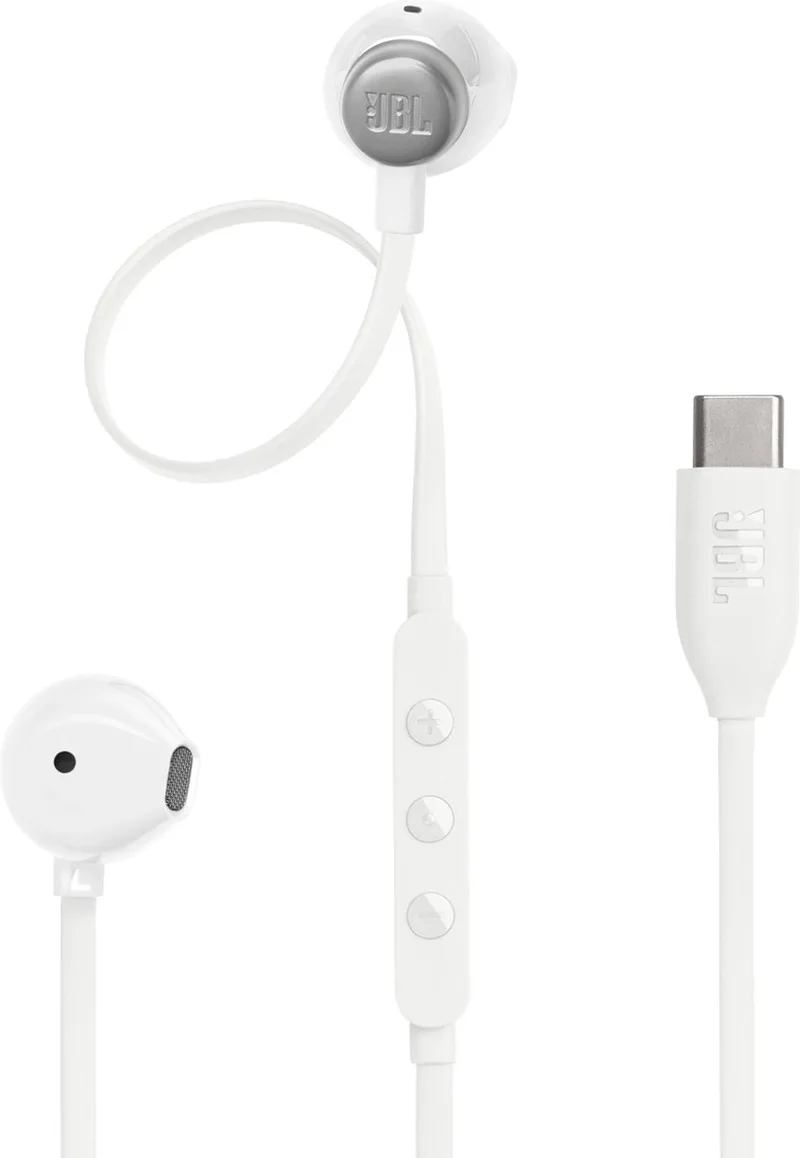 Tune 305C - USB-C Oordopjes voor iPhone 15, 16 & 17 - Bedrade In-ear met Microfoon - Oortjes Bedraad van JBL, Wit – cover