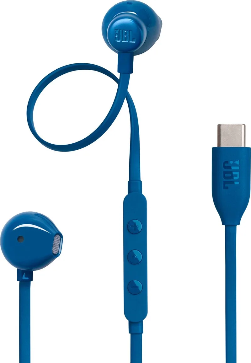 Tune 305C - USB-C Oordopjes voor iPhone 15, 16 & 17 - Bedrade In-ear met Microfoon - Oortjes Bedraad van JBL, Blauw – cover