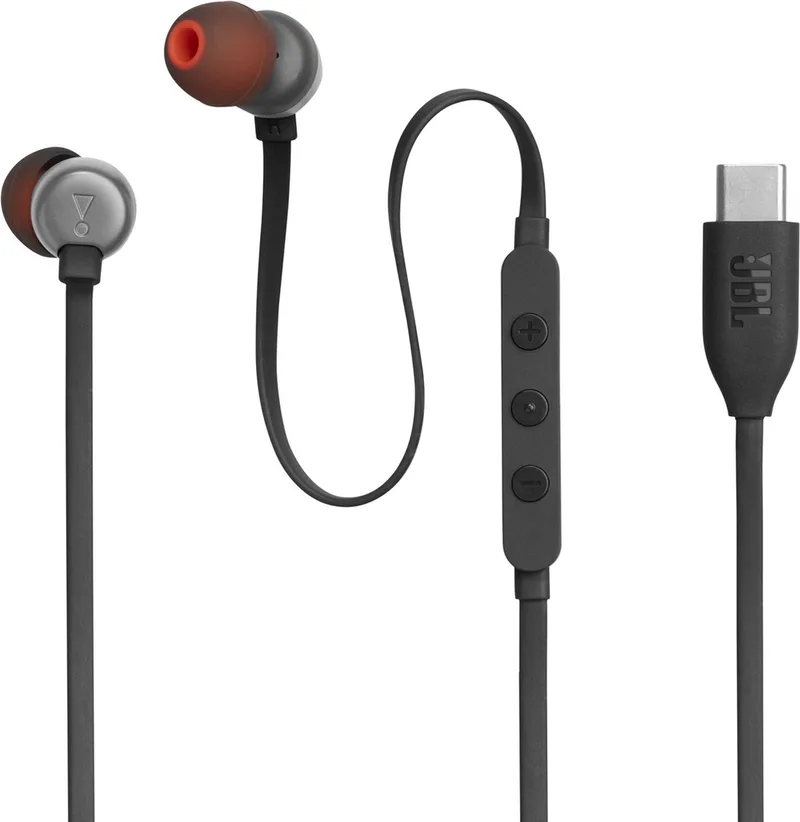 Tune 310C - USB-C Oordopjes voor iPhone 15, 16 & 17 - Bedrade In-ear met Microfoon - Oortjes Bedraad by JBL, Black – cover