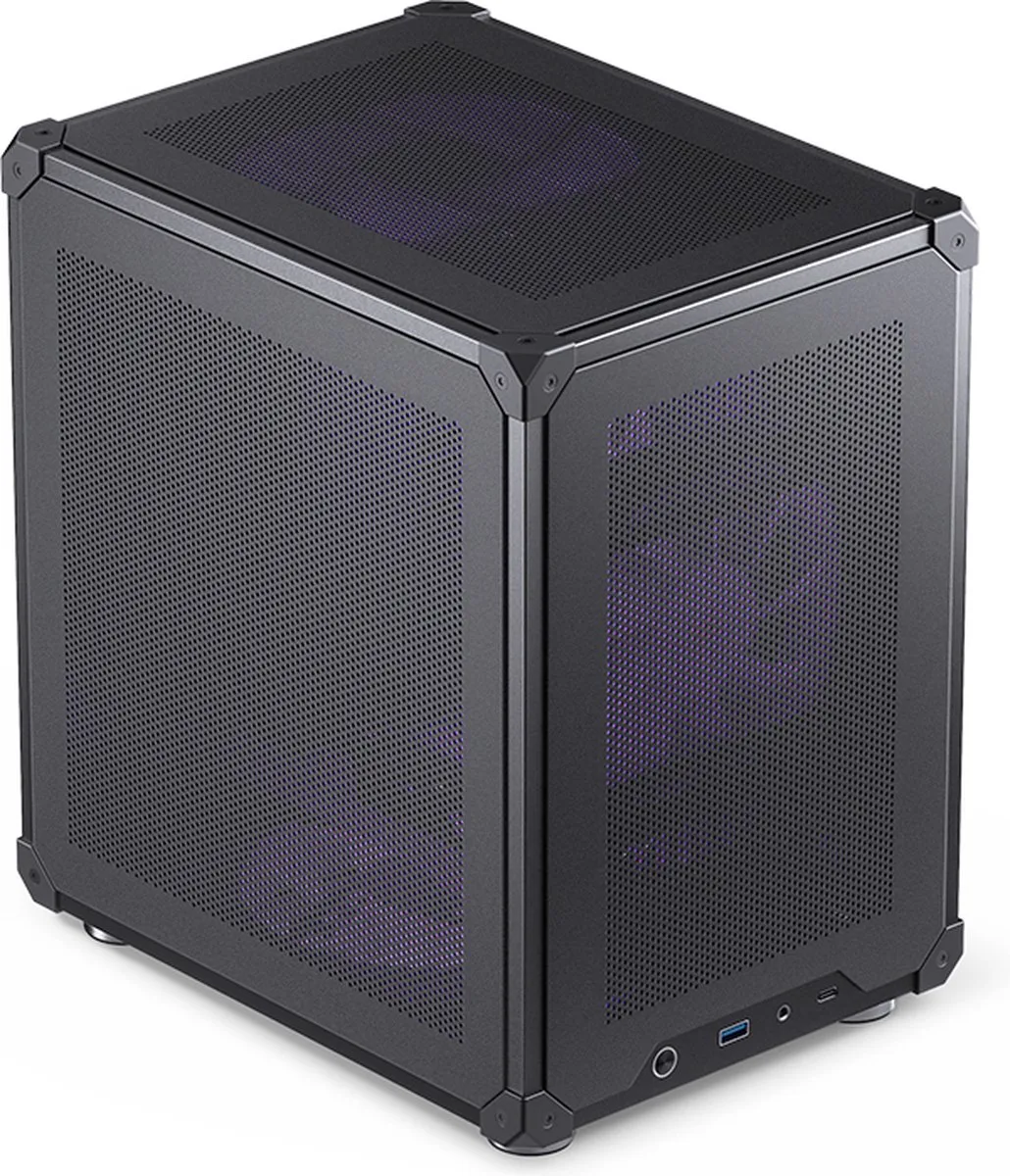 C6 Black Micro-tower PC-behuizing, Gaming-behuizing van Jonsbo, Zwart – cover